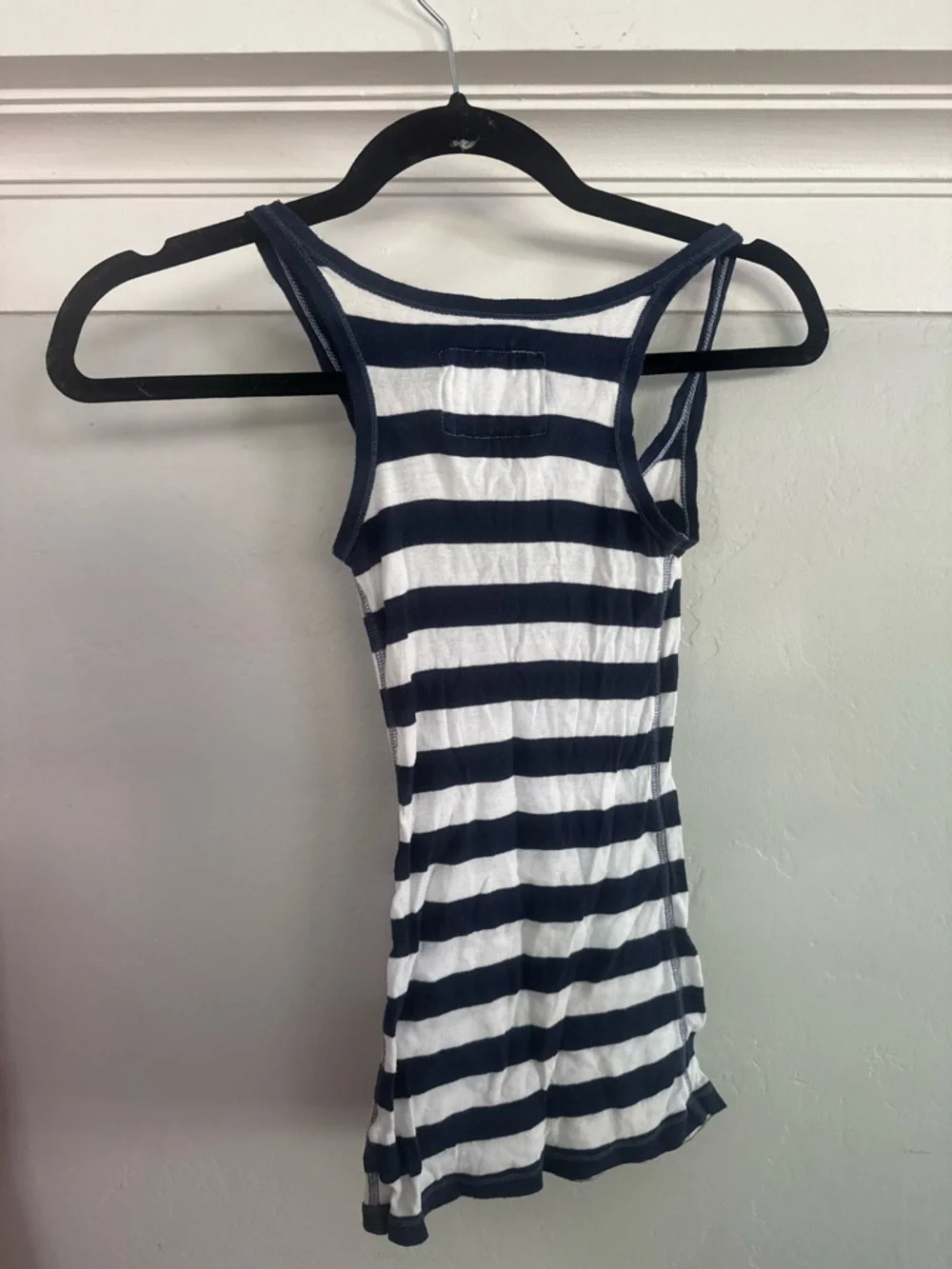 SOLD Vintage Abercrombie Striped Navy & White Tank Top - Picture 5 of 6